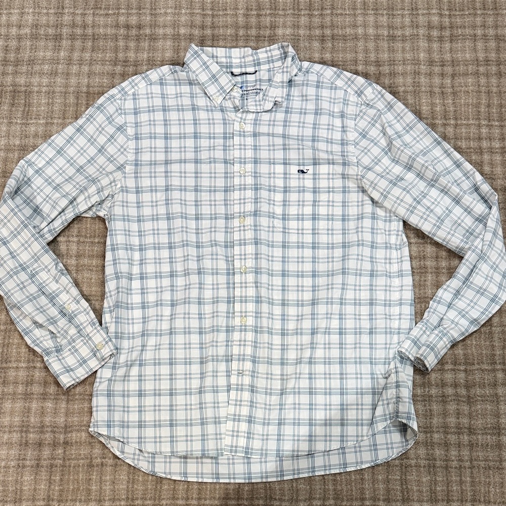 Vineyard Vines OTG Performance Men's Green Plaid Shirt